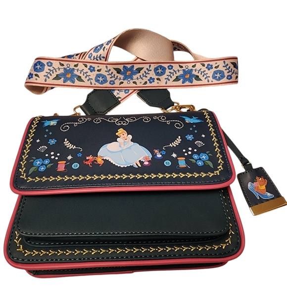 Loungefly Disney Cinderella Dark Teal Crossbody Bag - Picture 1 of 11